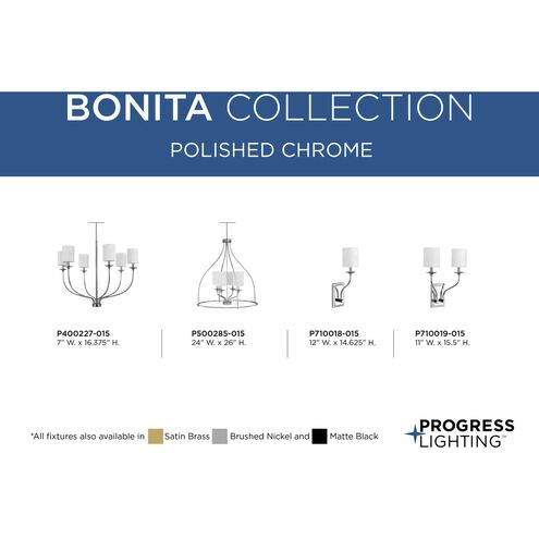 Bonita 1 Light 5 inch Polished Chrome Wall Sconce Wall Light, Design Series